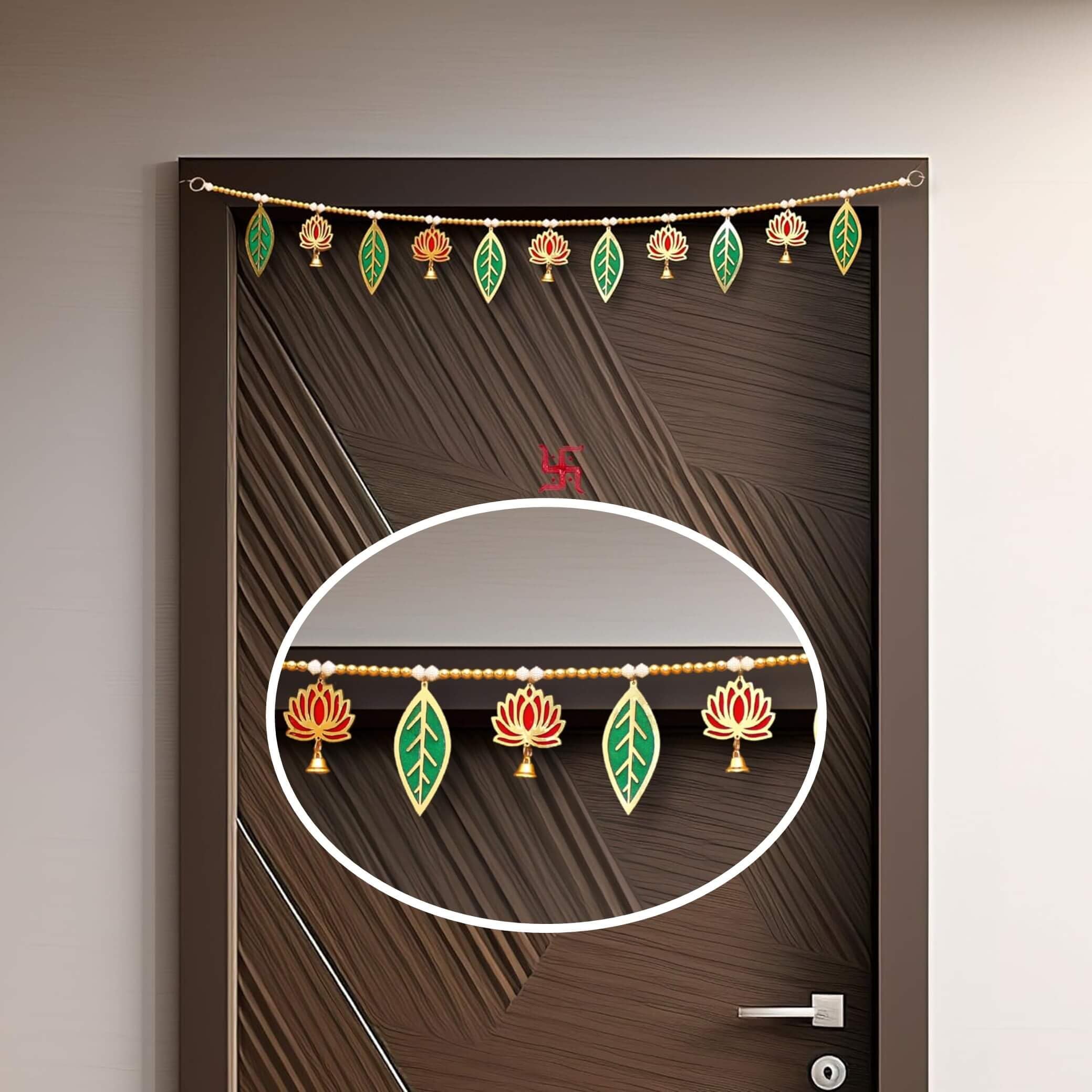 CREYENTES® Handmade Pink Lotus Mango Leaf Toran with Side Hangings, Bandanwar, Door Hanging for Main Entrance, MDF Toran, Wedding, All Festival Decoration Stylish & Handmade (Lotus_Pan_Toran) (B0CTTMY721) Amazon Price History, Amazon Price Tracker