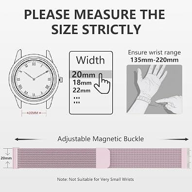 GEAK 18mm 20mm 22mm Metal Watch Band Compatible with Garmin Vivoactive 5 Watch Bands, Vivoactive 6/3/Venu 3S/2S, Quick Release Stainless Steel Milanese Loop Mesh Strap for Venu 3/Venu 2 Men Women