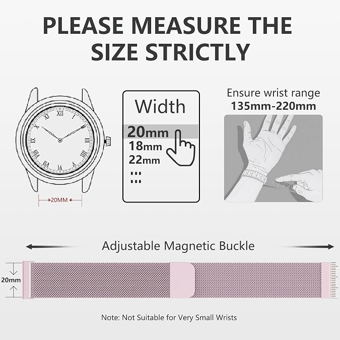 GEAK 18mm 20mm 22mm Metal Watch Band Compatible with Garmin Vivoactive 5 Watch Bands, Vivoactive 6/3/Venu 3S/2S, Quick Release Stainless Steel Milanese Loop Mesh Strap for Venu 3/Venu 2 Men Women