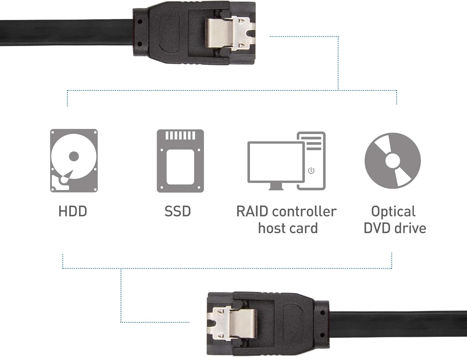 🛒 Flash Sale Cable Matters 3-Pack SATA III 6.0 Gbps SATA Cable 18 Inches (SATA Cable for SSD, SATA SSD Cable, SATA 3 Cables) Black