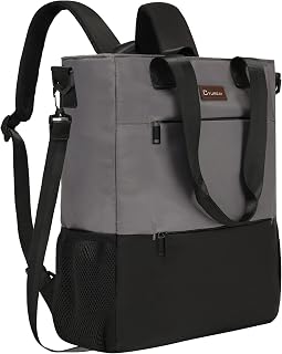 CYUREAY Convertible Backpack Tote Women Laptop Daypack Water Resistant Casual Backpack for Work Computer Fits 15.6-Inch Laptop & Tablet, Grey