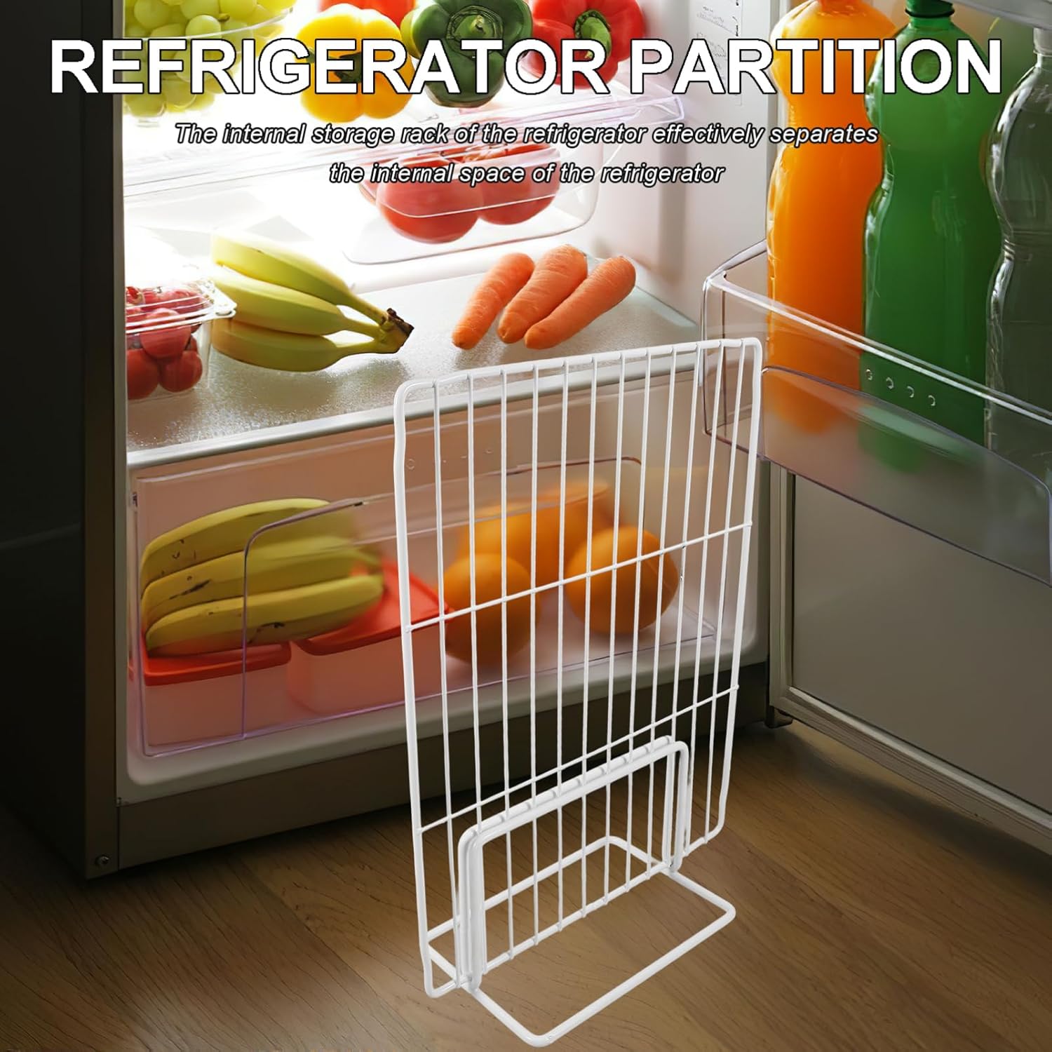 jojofuny Freezer Iron Mesh Divider Refrigerator Partition for Organized Storage Strong and Design for Food Separation Freezer Fridge Fits