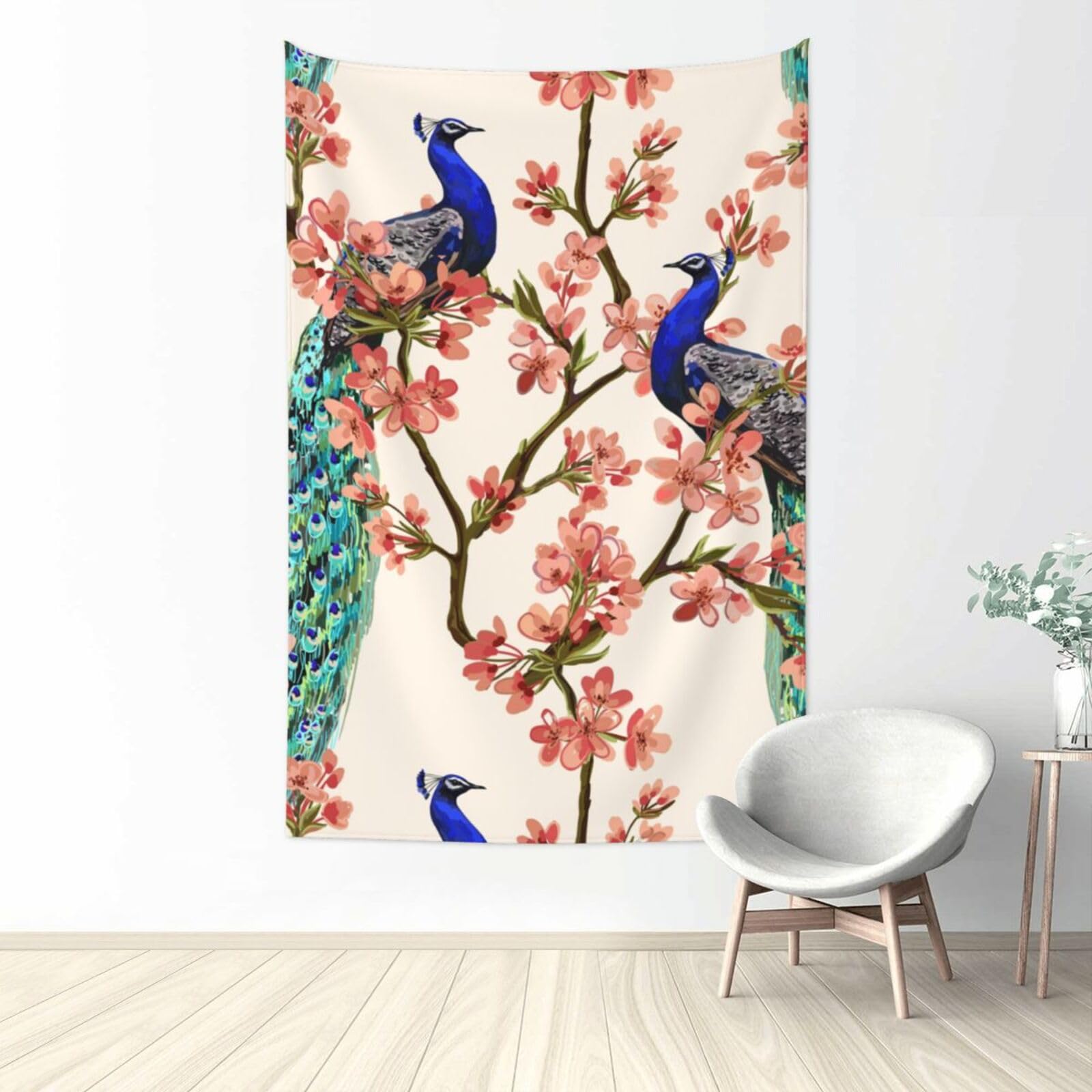 GSGCSBYMLG peacock printed tapestry 60x40in Aesthetic tapestry Wall decoration