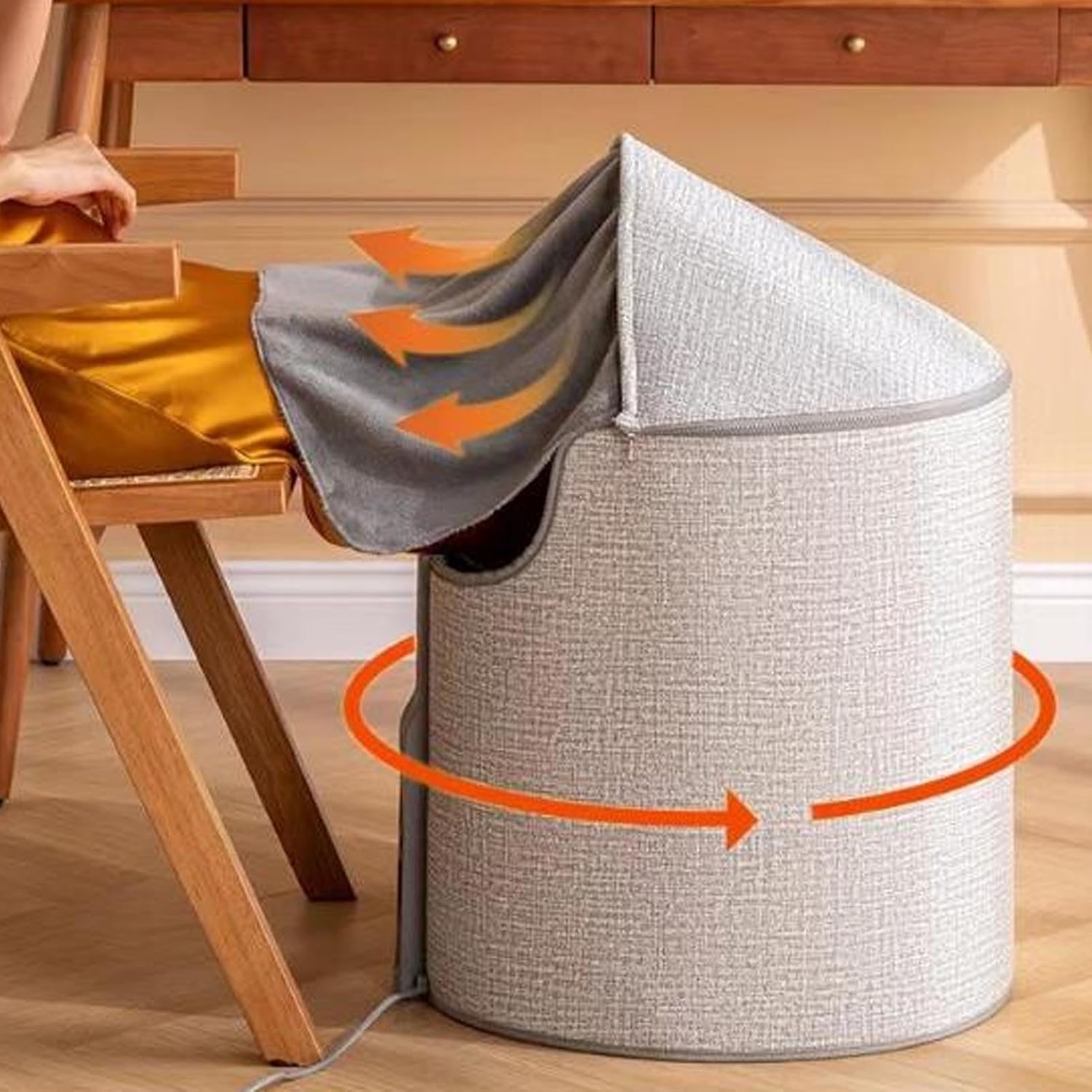 ViaGasaFamido Under Desk Heater Leg Warmer with 5 Temperature Levels and 7 Timing Settings Detachable Top Blanket for Office and Dormitory (US Plug 110V)