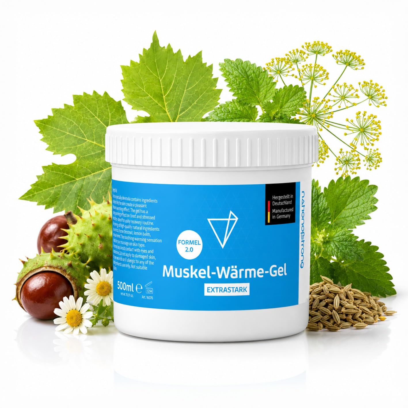 Nation of Strong Pro Active Muscle - 500ml Gel Ointment - Pomata Terapeutica Naturale - Gel per il Benessere Muscolare, con Estratti Naturali Lenitivi