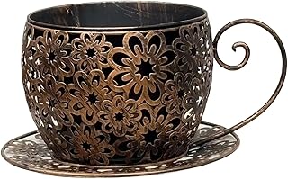 Planter Pot Metal Coffee Cup Planter Desktop Outdoor Pots Teacup Flower ...
