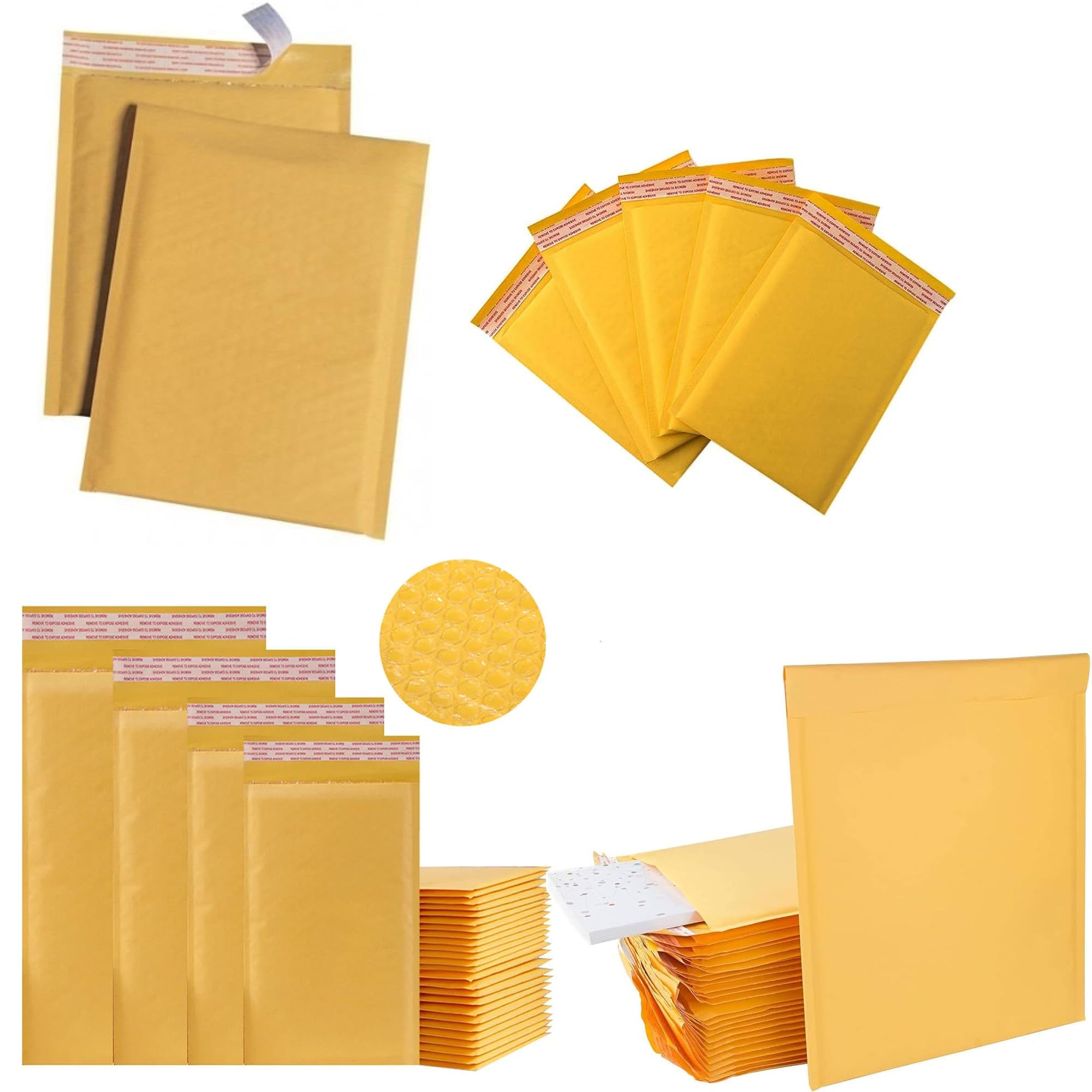 Gold Padded Strong Bubble Lined Postal Mailing Shipping Peel & Seal Closure Cushioned Envelope Mailers (500, Size 9 (300 x 445))