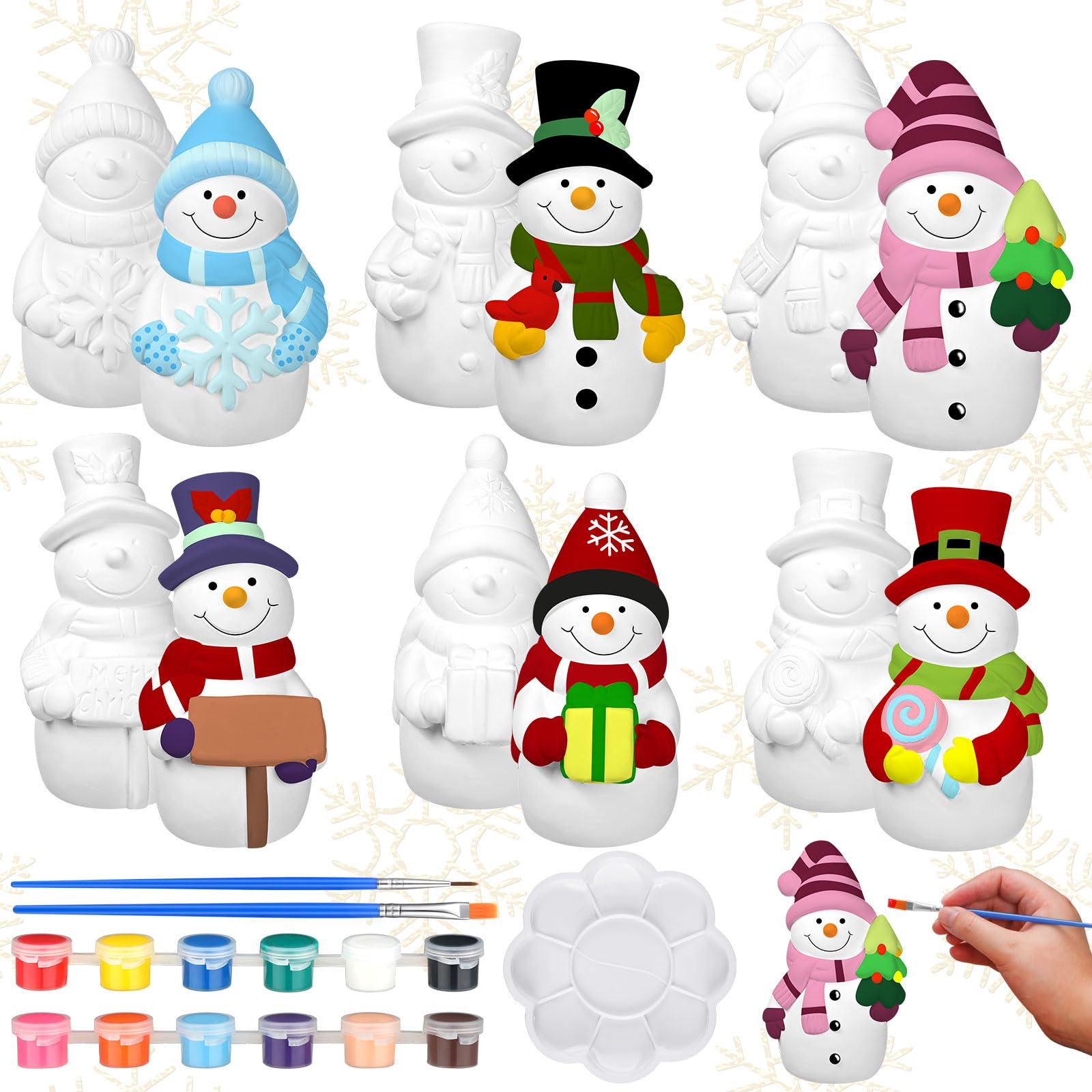 Amazon.com: Eersida 6 Sets Winter Ceramics to Paint Ready to Your