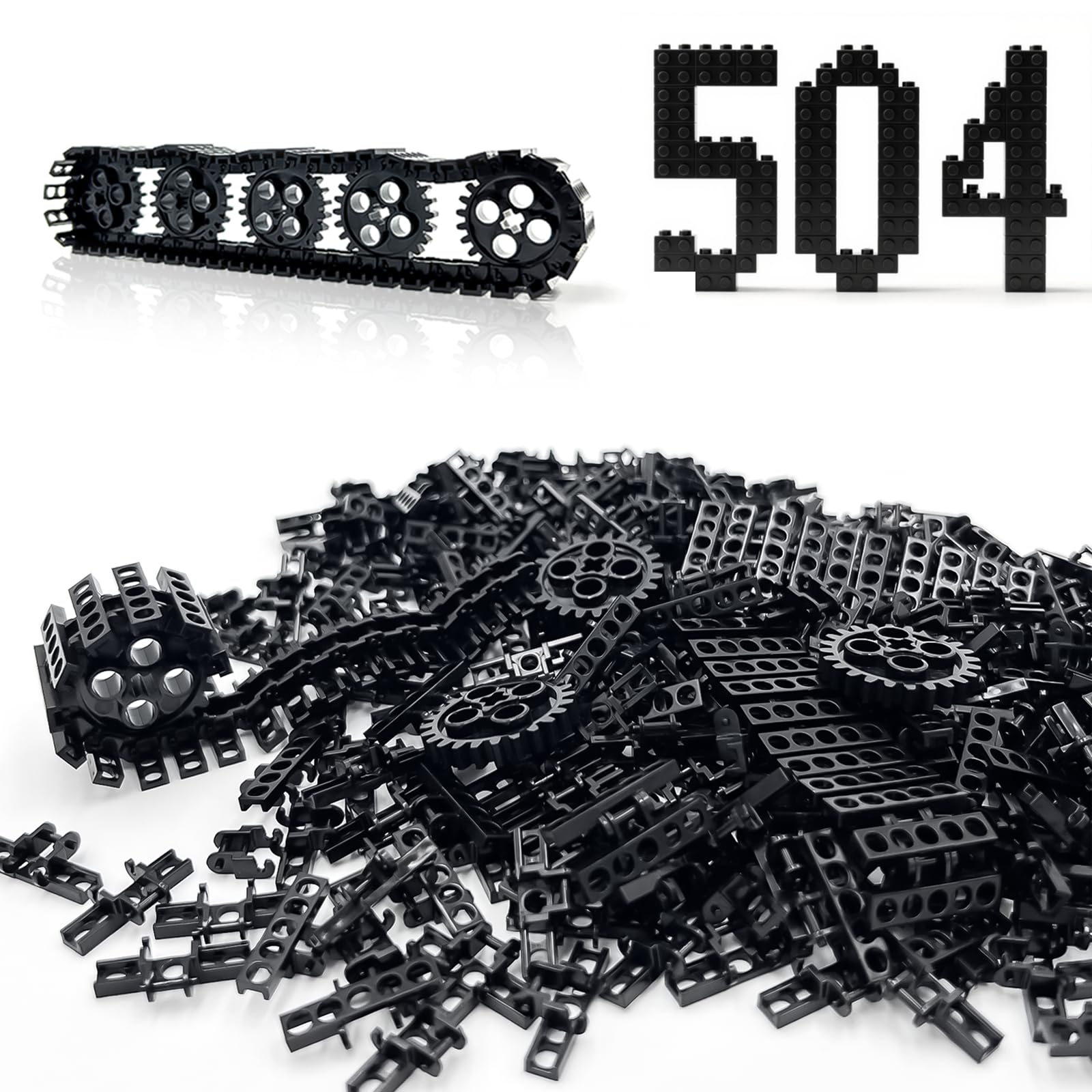 504 pcs Technical Parts Tank Large Track Wheels-picture-26