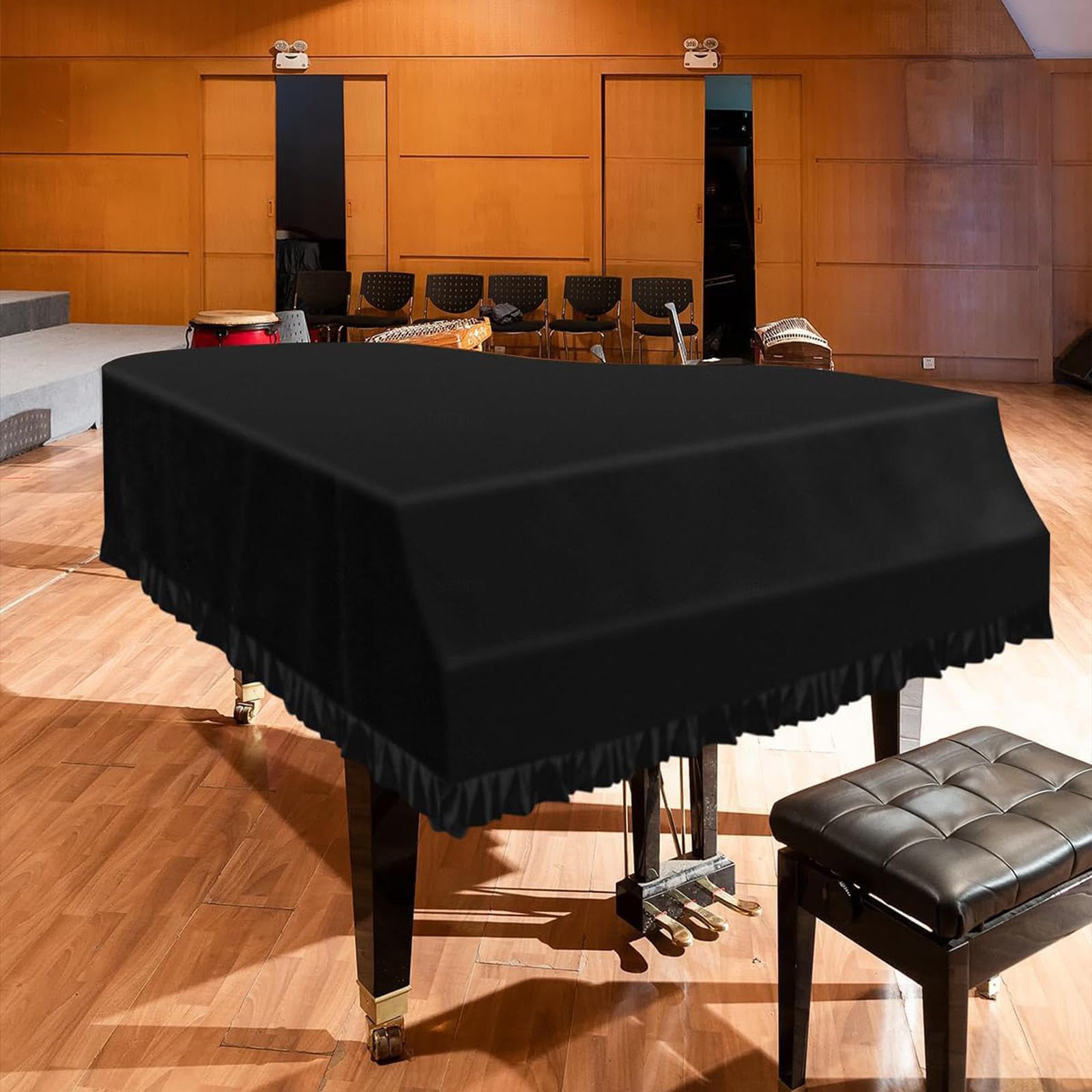 Flügelabdeckung, Leichte, Luxuriöse, Weiche Und Hochwertige Oberfläche Klavierabdeckung Leicht zu Reinigen Flügel-Abdeckung,Red-190-200cm
