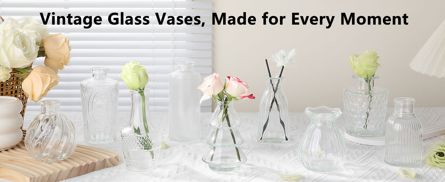 Amazon.com: RUCKAE Pink Flower Vase in Bulk 22 Glass Bud Vases