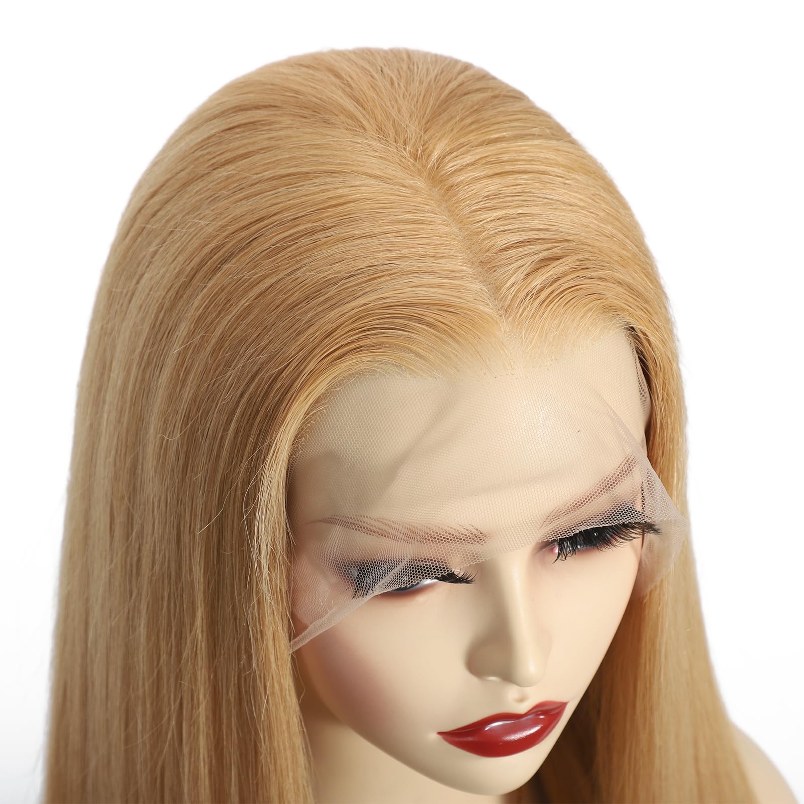 Beeline Honey Blond 28# długie proste włosy 100% Remy wstępnie plucked, długość włosów 55 cm