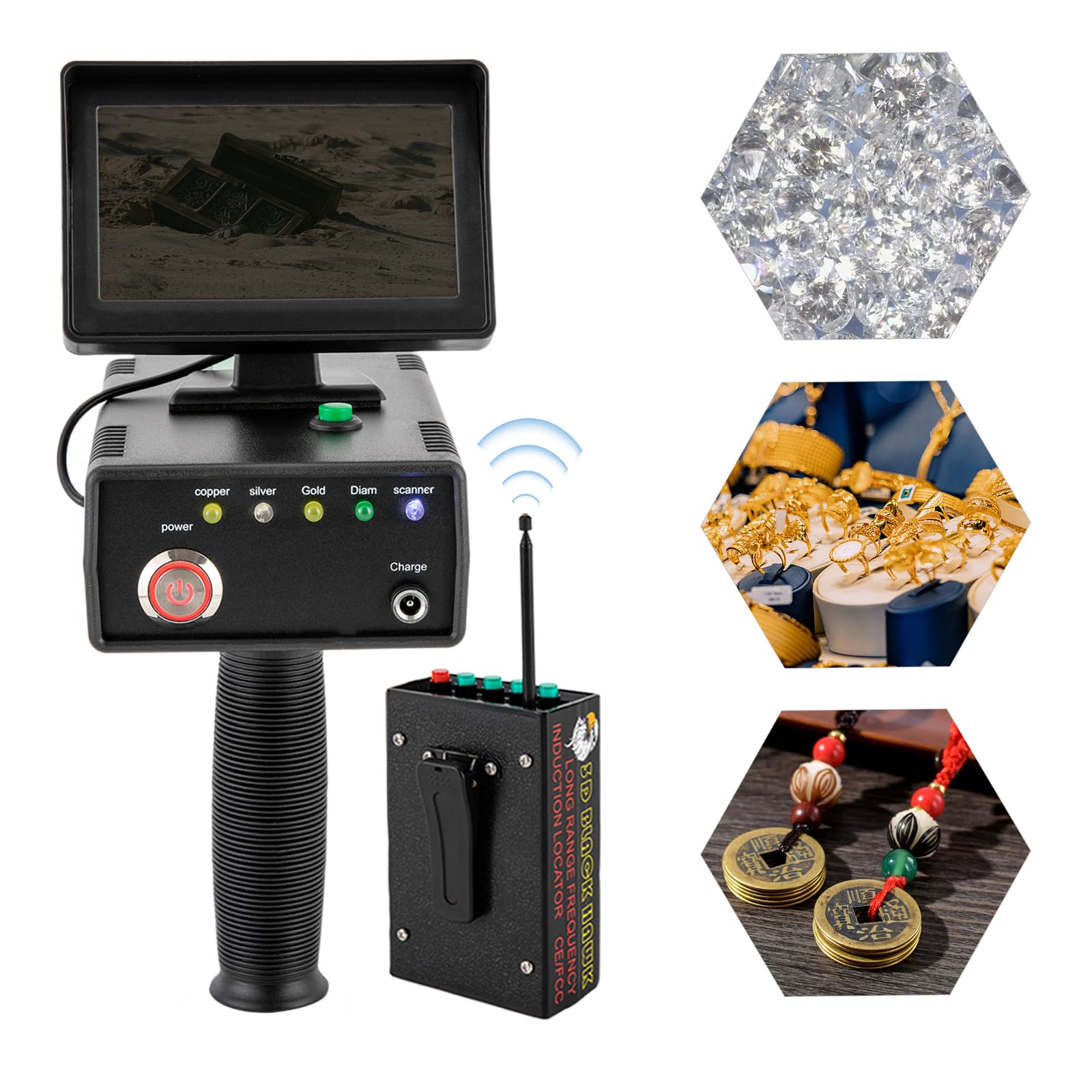 Metalldetektor,Professioneller Metalldetektor,1200m Reichweite & 30m Tiefe,Für Gold/Silber/Kupfer/Diamanten,Mit LED-Display & 2000mAh Akku
