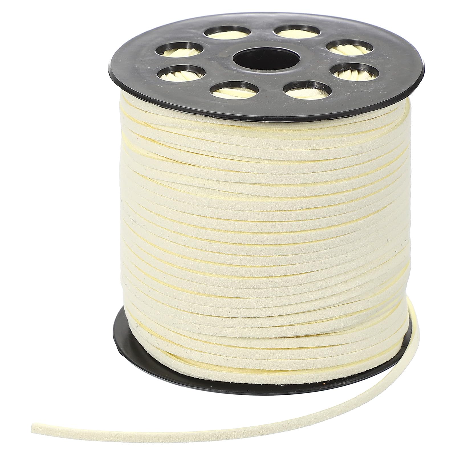 PATIKIL 100 Yards x 2.6mm Faux Suede Leather Cord, Leather Lace String for Bracelet Necklace Beading Making DIY Crafts, Milky White