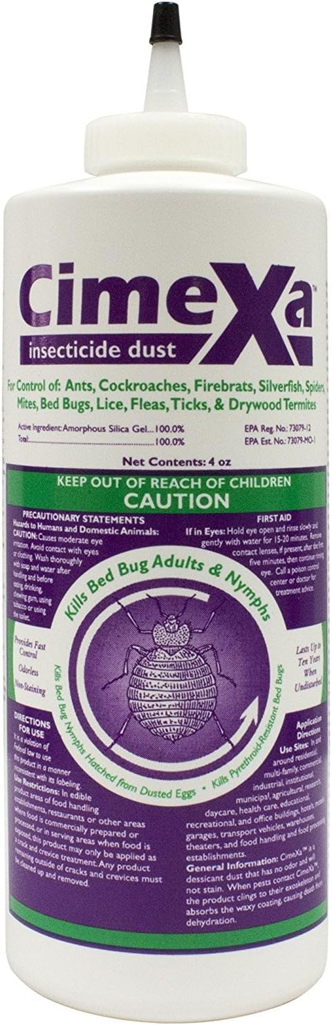 CimeXa Insecticide Dust 4 oz (1 lb per 1000 square feet) Pet Safe Excellent Product Broad Spectrum Insecticide Many Different Insects Labeled Kills Pyrethroid-Resistant Bed Bugs, chinches de cama