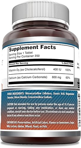 Miniatura 9 de Amazing Formulas Suplemento de calcio con vitamina D3 - Apoya la absorción de calcio* -Promueve huesos y dientes fuertes* -Apoya las funciones