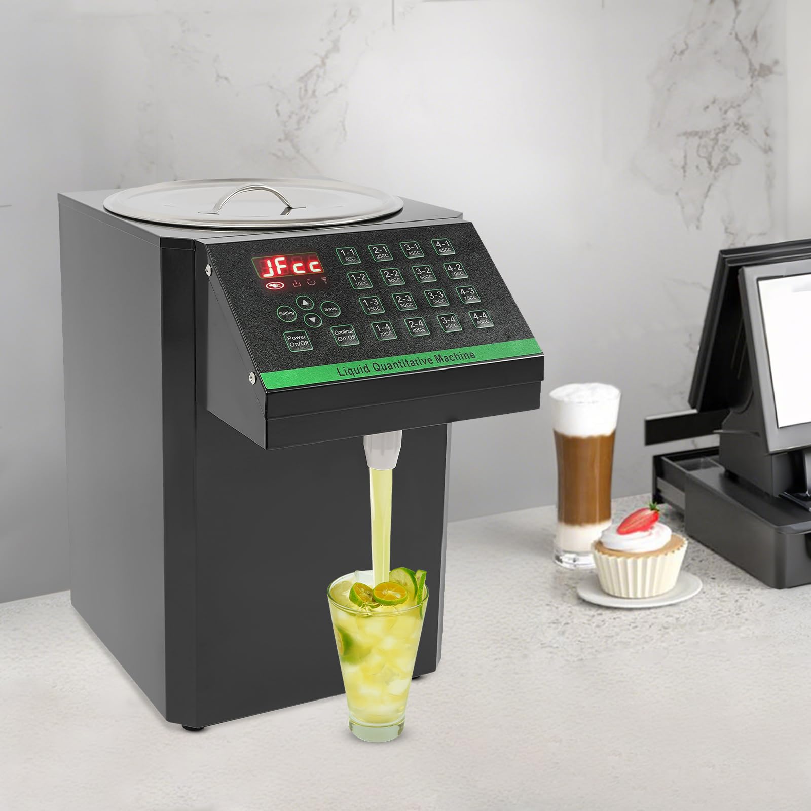 Dispenser automatico per sciroppo, per frutosio, 8 l, con display a LED