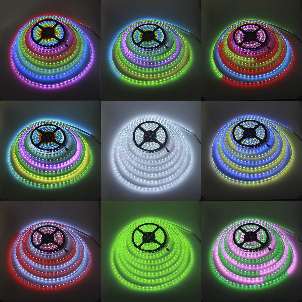 ALITOVE 32.8ft 600 LEDs WS2811 Dream Color Addressable RGB LED Strip Light Waterproof IP67 Black PCB with WiFi LED Controller and 24V 6A Power Supply