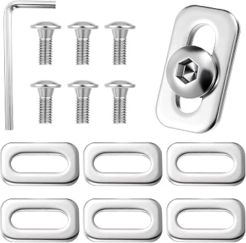 6 PCS Replacement Bolts Screws Washers and Wrench for Look Peloton Shoes, Bike Cleats Cycling Shoes Clips Cleat Replacement Parts for Road and Indoor Bikes