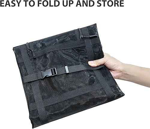 Miniatura 7 de Bolsillo de red de carga para el techo del automóvil, 31 x 21 pulgadas, organizador de almacenamiento de techo de doble capa para fortalecer la