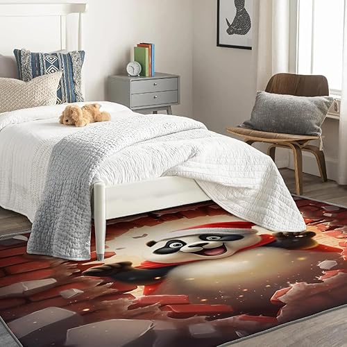 Miniatura 2 de Alfombra de panda y decoración del hogar, alfombra de 2 x 3, alfombras de animales de Navidad para entrada, sala de estar, dormitorio, alfombra de