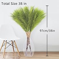 Vista 5 de Decoración de Hierba de Pampas de 38" 10 Tallos Altos - Hierba de Pampas Falsa para Jarrón de Piso Hierba de Pampas Artificial Esponjosa