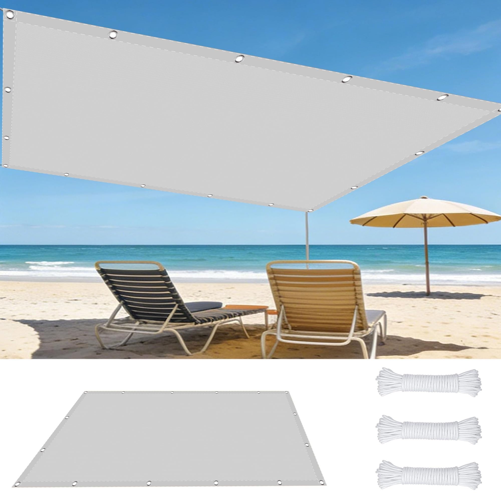 Voile d'ombrage pour balcon et terrasse 0.8x8m crée un coin frais