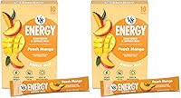 Vista 13 de V8 Energy Peach Mango - Bebida energética en polvo, paquete de 0.10 onzas (10 unidades)
