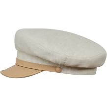 Sterkowski Maciejowka Model 7 | Linen Breton Cap for Men and Women | Classic Airy Greek Fisherman Cap with Leather Visor