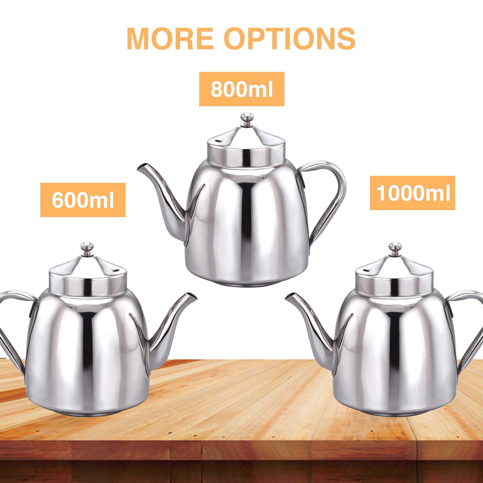 Expresso Stainless Steel Teapot - 1000ml -6