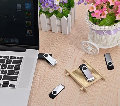 Miniatura 7 de Paquete de 20 unidades flash USB 2.0 a granel de 4 GB, unidad de memoria giratoria JumpDrive, negro, 4 GB, 20 unidades