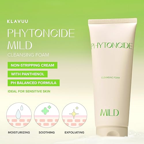 Miniatura 2 de KLAVUU Phytoncide - Limpiador facial con equilibrio de pH suave, pH 5.5, limpiador espumoso suave con pantenol para fortalecer el lavado facial de