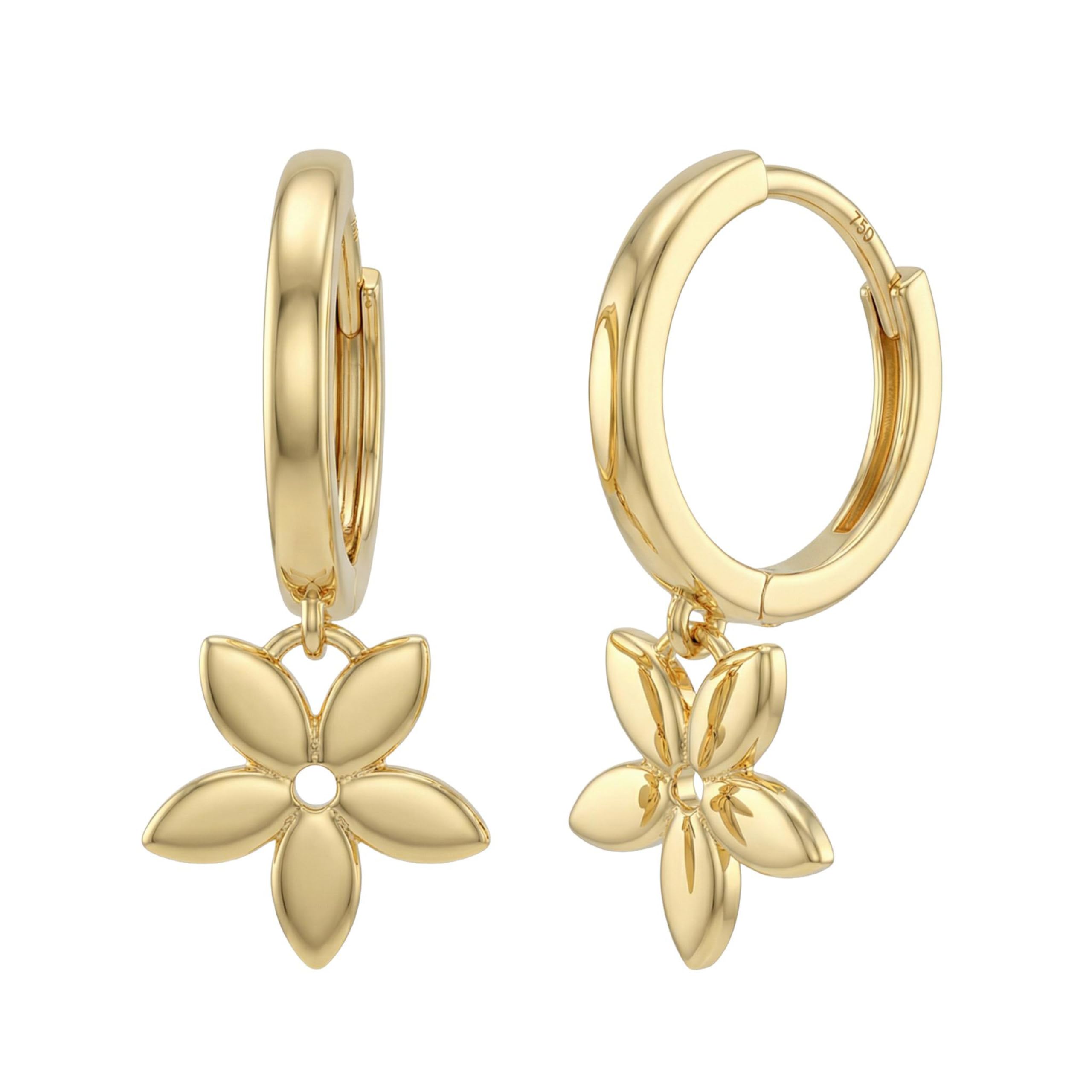 AMOR - Damen Ohrringe 925 Silber - Vergoldet/Golden - Blumen Creole - AMR-E0042