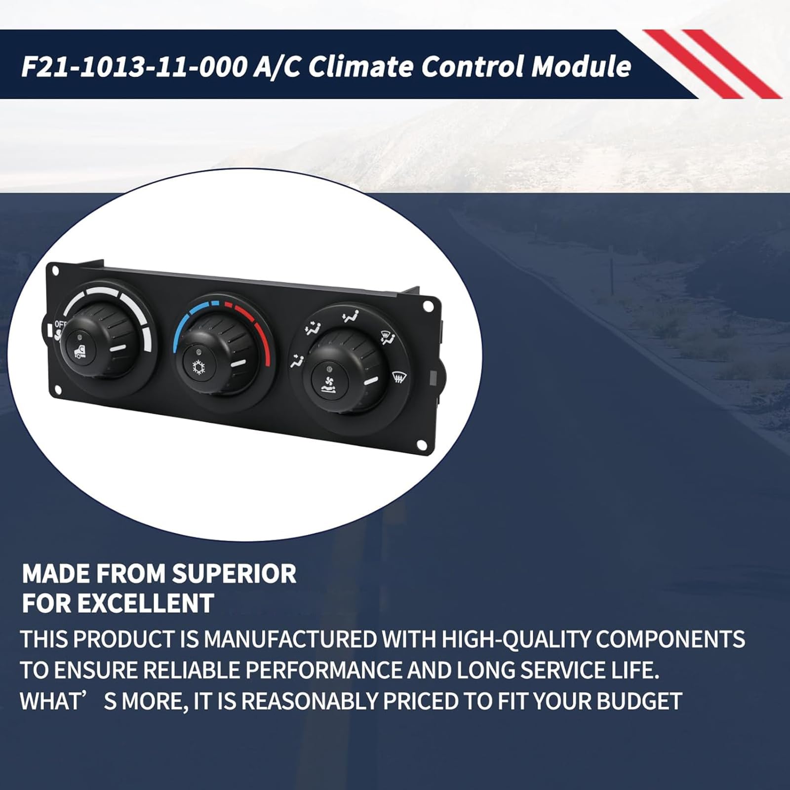 Panel de control de calefacción de aire acondicionado HVAC para camiones T600 T800 de los modelos 2006 a 2025 1013-11-000 componente HVAC
