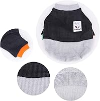 Vista 5 de iChoue Suéter de cuello redondo para perro con bloques de color, ropa cálida de invierno para bulldog francés, pug Boston Terrier, color negro y Gris