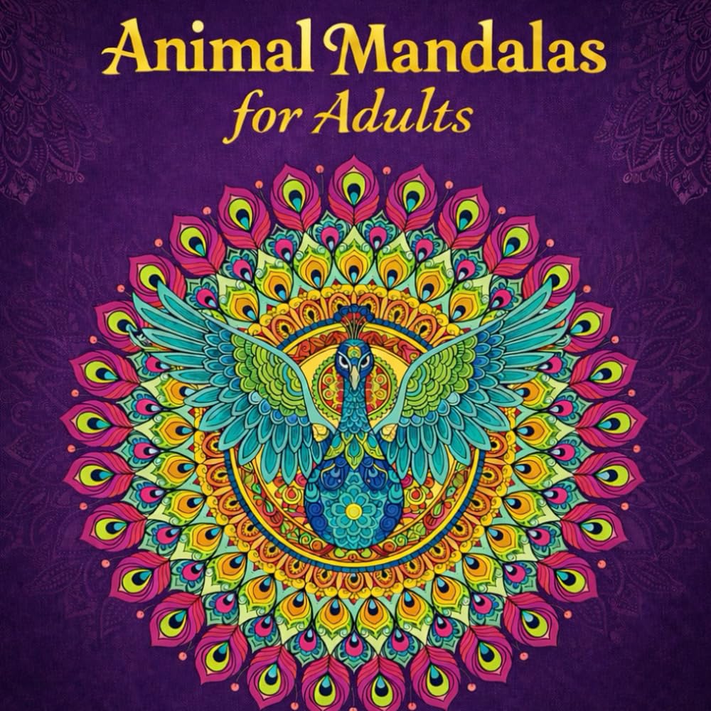 Animal Mandalas for Adults: Relaxing & Stress-Relieving Mandala Coloring Pages Featuring 40 Beautiful Animals