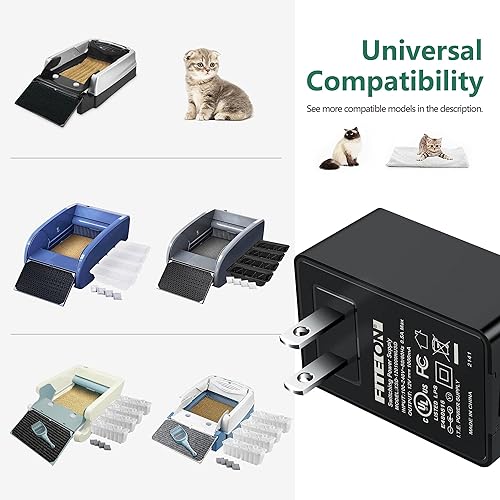 Miniatura 5 de FITE ON Cargador adaptador de CA con certificación UL para LitterMaid LM680C LM980 P-70016 Automática autolimpiante clásica caja de arena para gatos