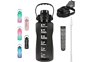 WELTRXE 64 oz Infuser Water Bottle: Half Gallon Motivational Water Bottle with...