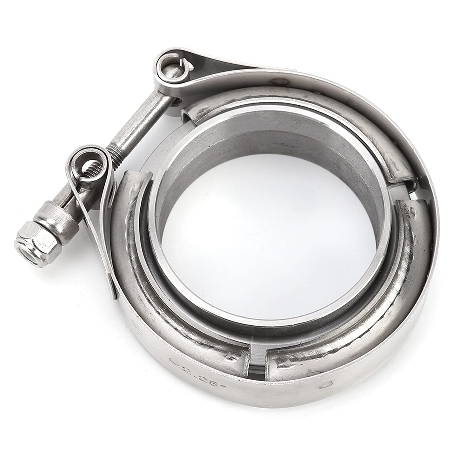 Yosoo Colliers de Serrage pour Tuyau d'Échappement, Acier Inoxydable, 55mm, Lot de 2, pour Turbo Pot Down Pipe