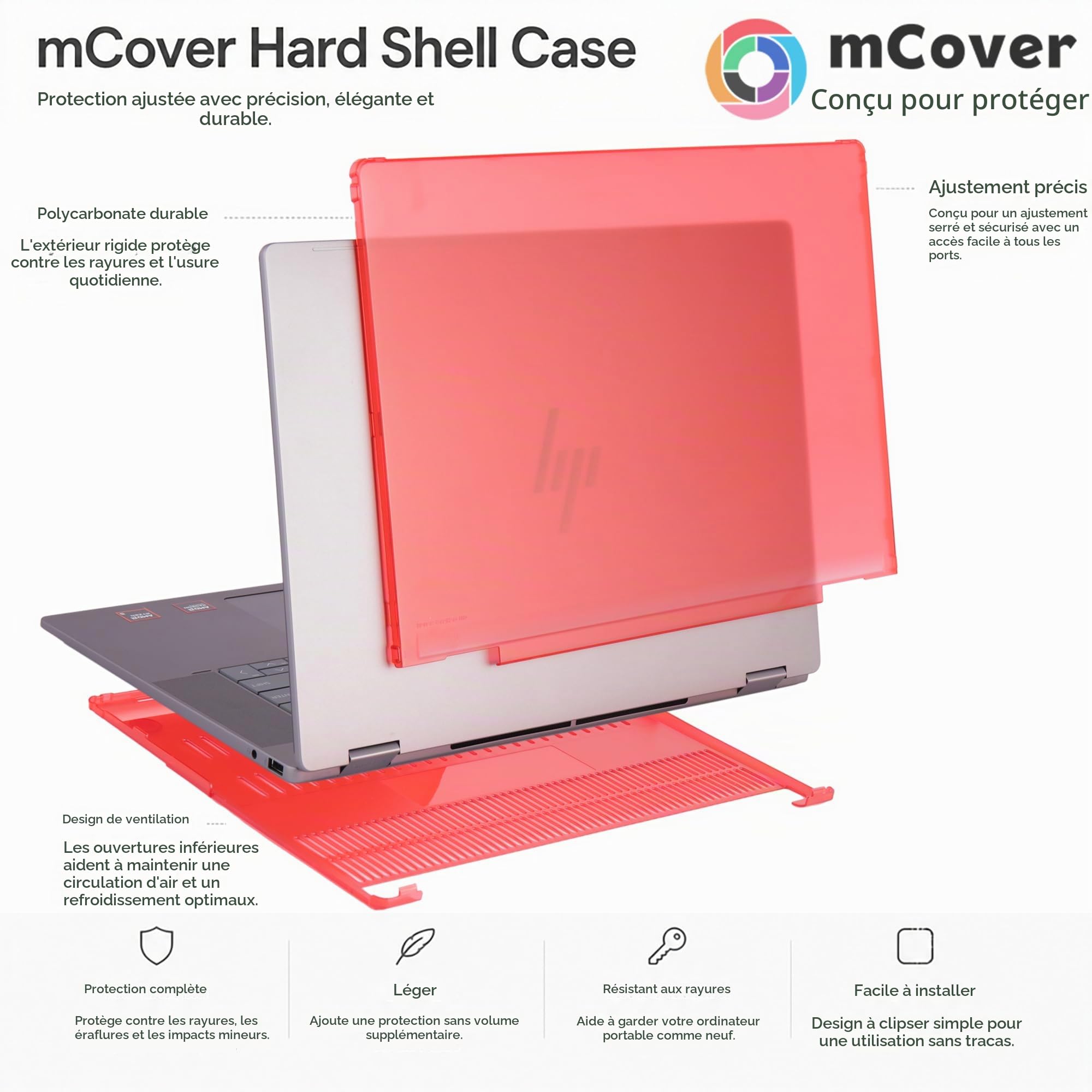 mCover Étui Uniquement Compatible avec HP OmniBook X Flip 16-ASxxxx 16-AUxxxx 16-ARxxxx 16-ARxxxx 16-BExxxx 16-BExxxx 16-CBxxxx 16-CCxxxx 2-en-1 Windows (ne Convient Pas aux Autres modèles HP) - Noir