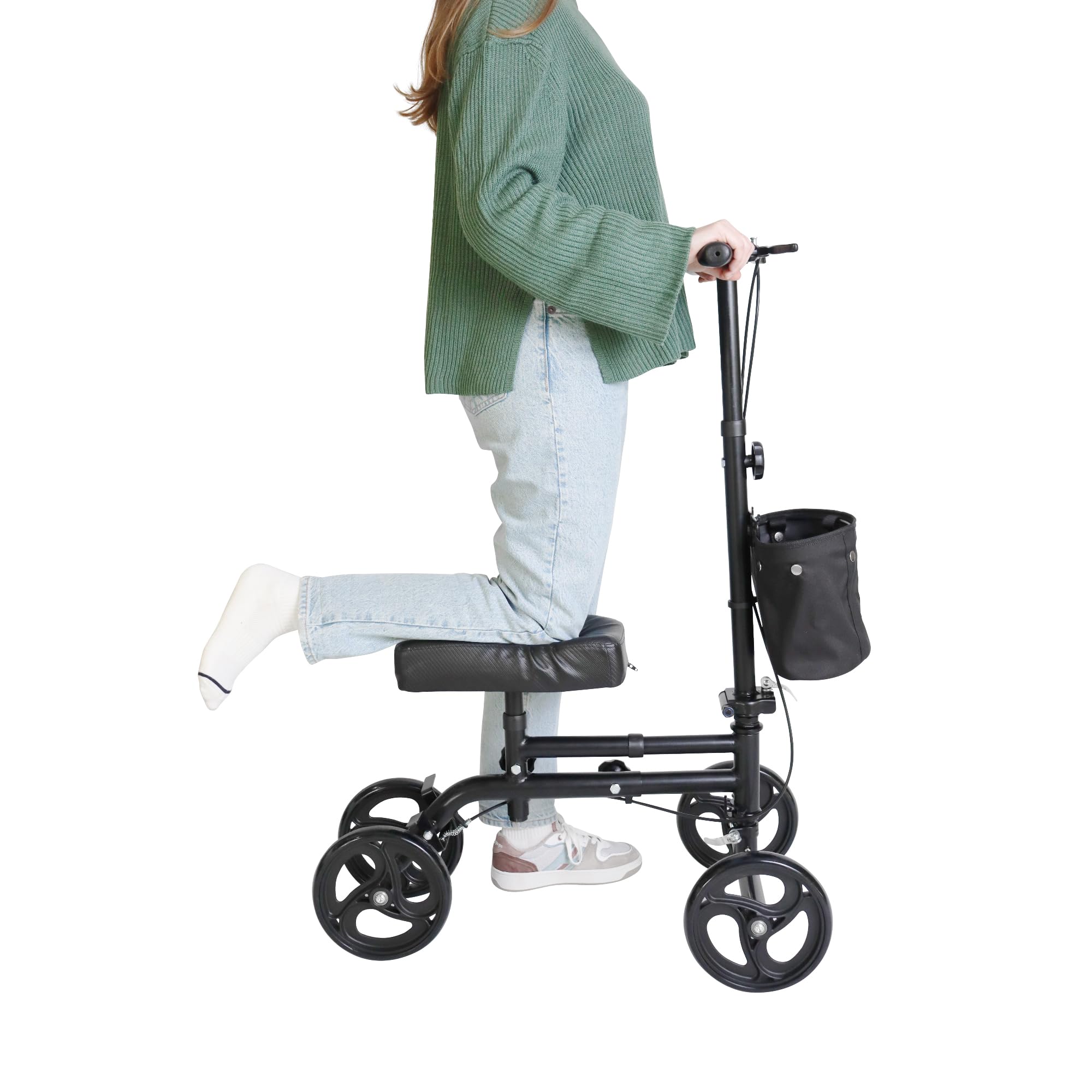 PEPE Mobility Andador de Rodilla Ortopédico con Doble Freno, Orientable Ajustable, Alternativa a Muletas