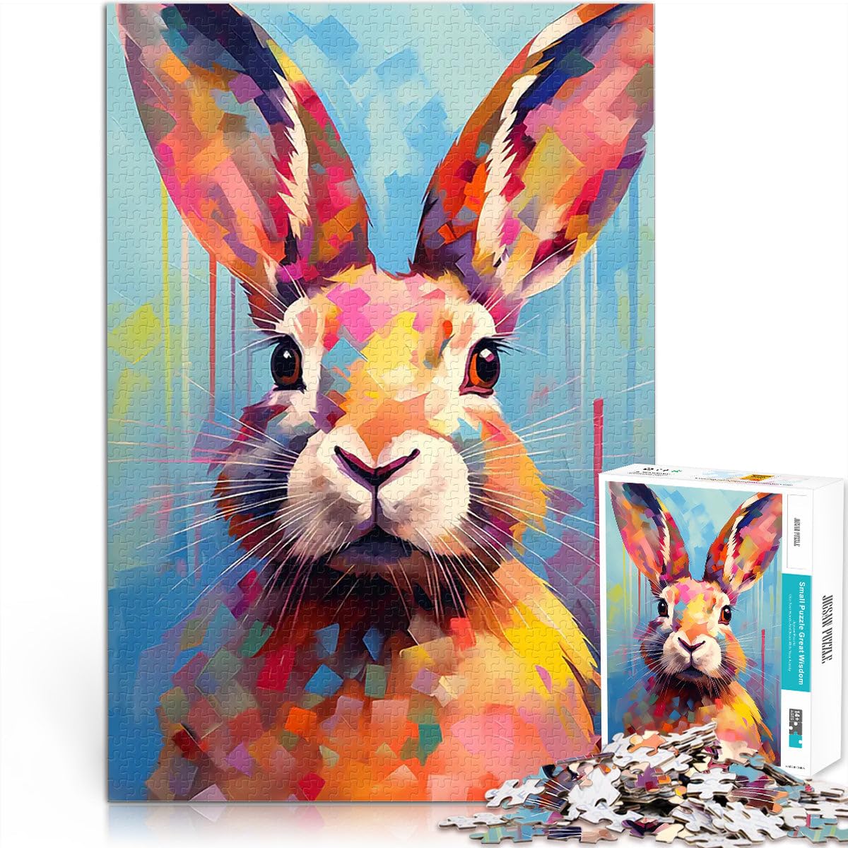Rabbit Abstract BunnyJigsaw Puzzles for teenagers 1000 Piece Educational Game Challenge Toy Unique Home Decor and Gifts 75x50cm