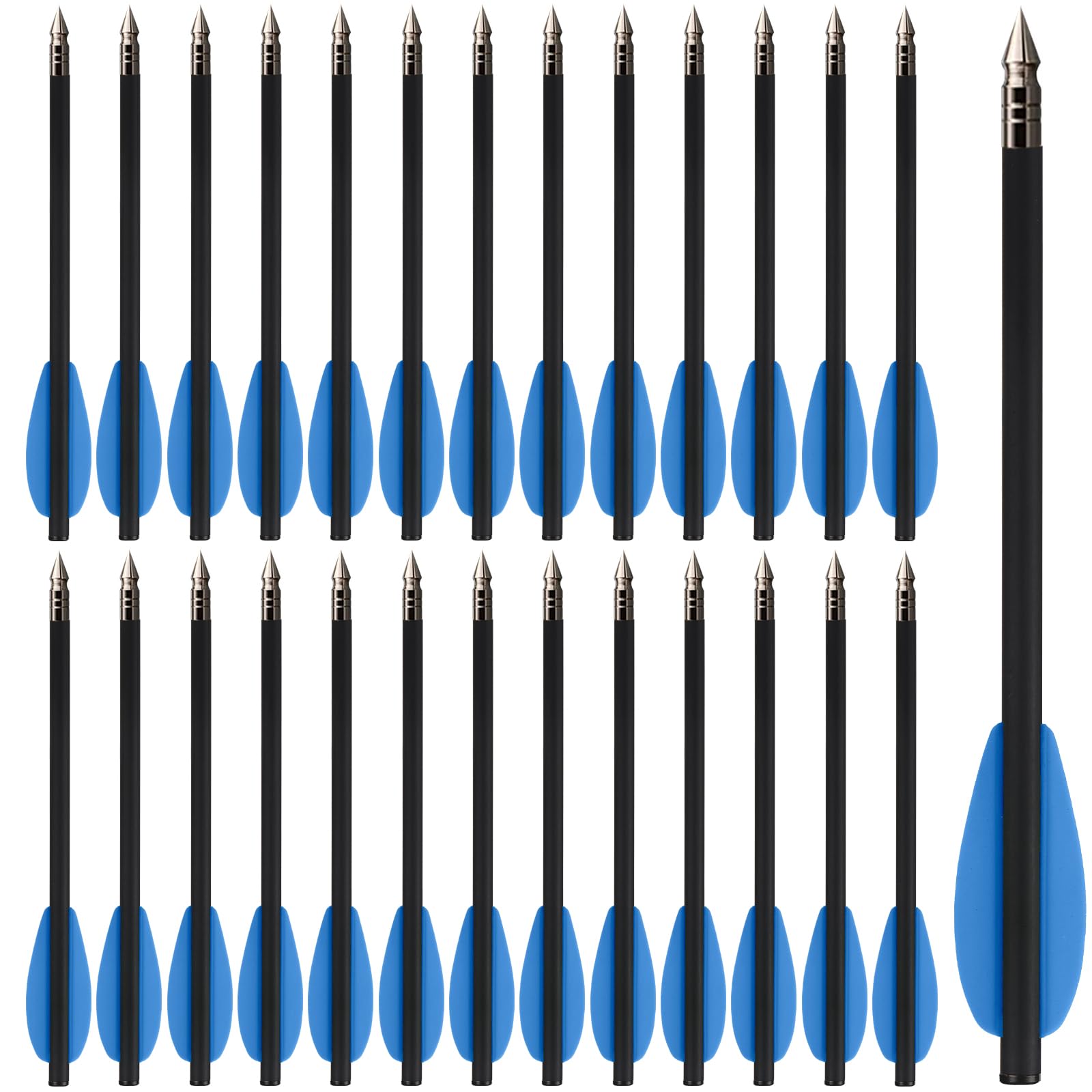 HUNTSPM 6.3" Pistol Crossbow Bolts,Carbon Crossbow Arrows,Mini Crossbow Bolts Arrows for 50-80lbs Pistol Crossbow Precision Target,Great for Practicing Shooting Target,Small Hunting (24PCS blue)