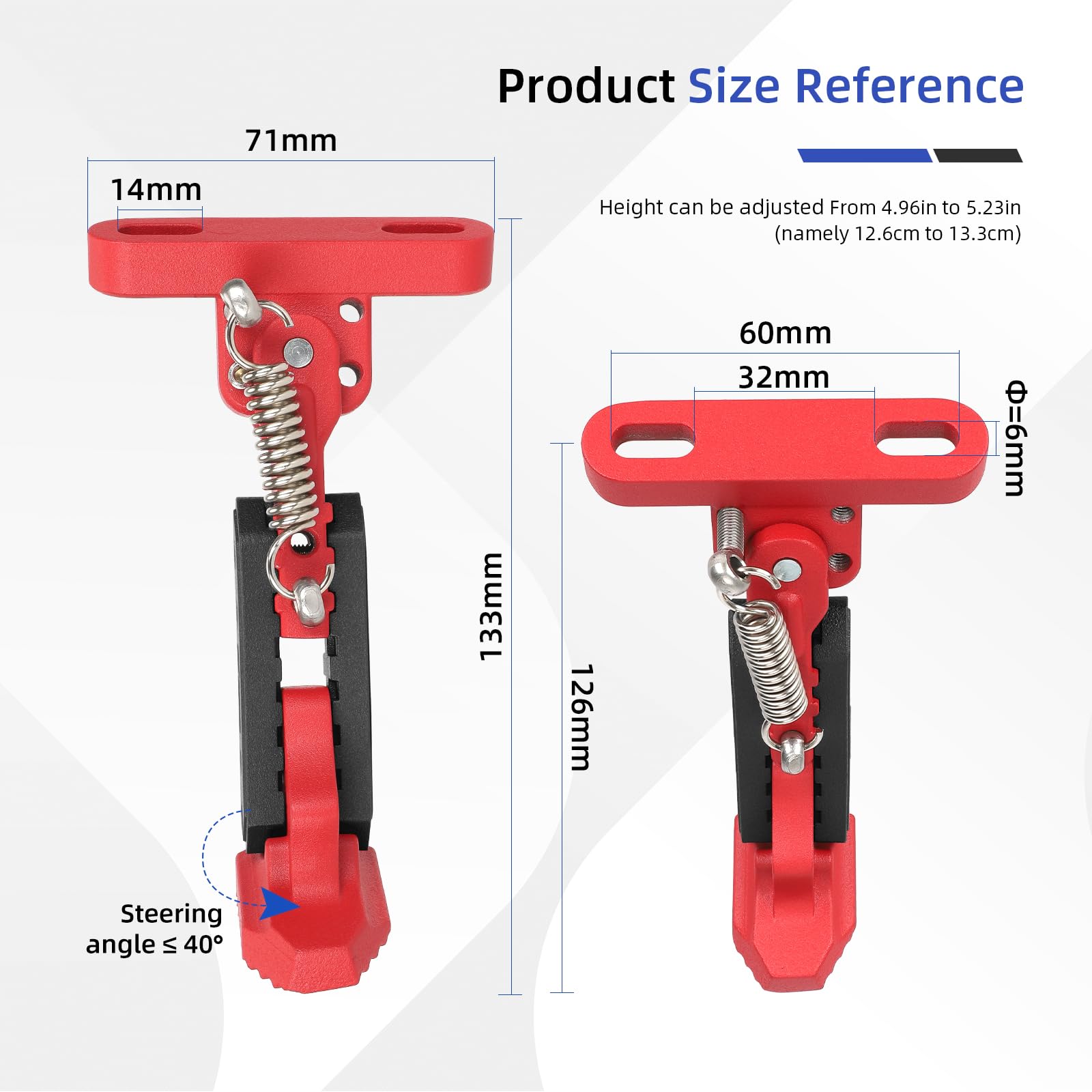 ulip Béquille réglable pour trottinette électrique - Accessoires de rechange pour Xiaomi 4 Segway Ninebot F Series Xiaomi M365 1S Pro Pro2 MI3 - Rouge et noir
