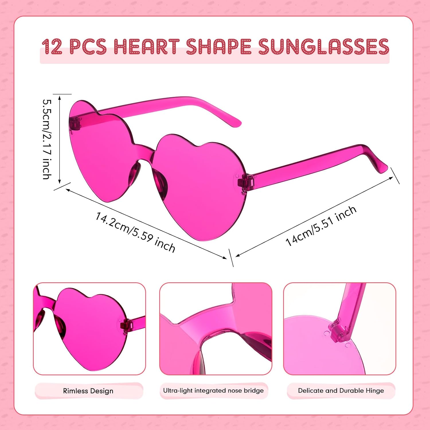 Mepase 24 Pcs Beads Necklaces and Heart Sunglasses image 2