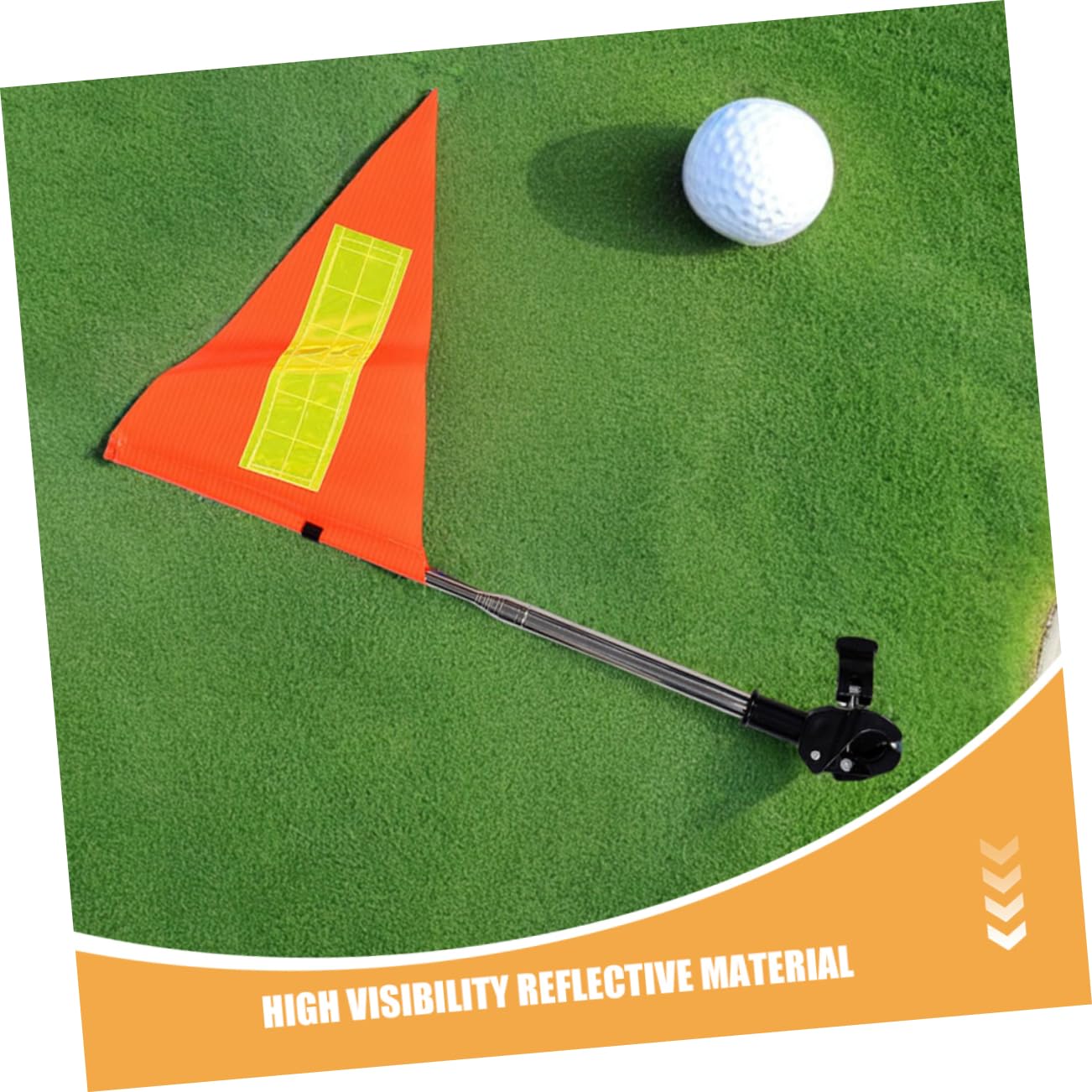 Hemobllo 2 Piezas Bandera de Seguridad Reflectante Ajustable para y Carrito de Golf Diseño Telescópico Naranja de Alta Visibilidad para Protección Nocturna