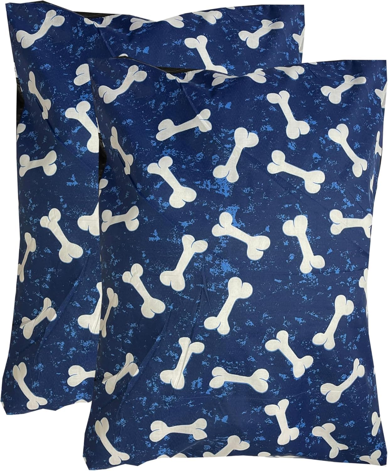 POSH WAVE Printed Dog Bed Cushion 2-PACK – Large 90x60cm Pet Mattress with Removable Zipped Polycotton Cover – Washable Hollow Fibre Inner – Comfortable Dog Sofa Pad for Medium & Large Breeds