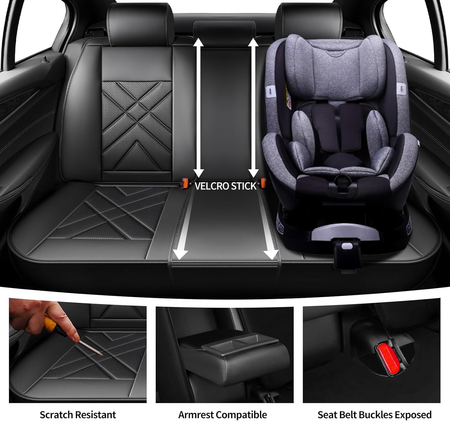 RAV4 Car Seat Covers Custom Fit for Toyota RAV4 2013-2025 2026, Full Coverage Leather Waterproof Breathable Seat Cover, Automotive Seat Protectors, Airbag Compatible, Full Set Seats, Black-Blue