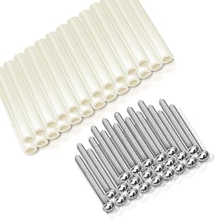 Electrical Outlet Box Extender Kit 24PCS Outlet Spacers 24PCS 1-1/2 Inch 6-32 Thread Flat Head Electrical Outlet Screws for Fixing Wonky and Sunken Outlets