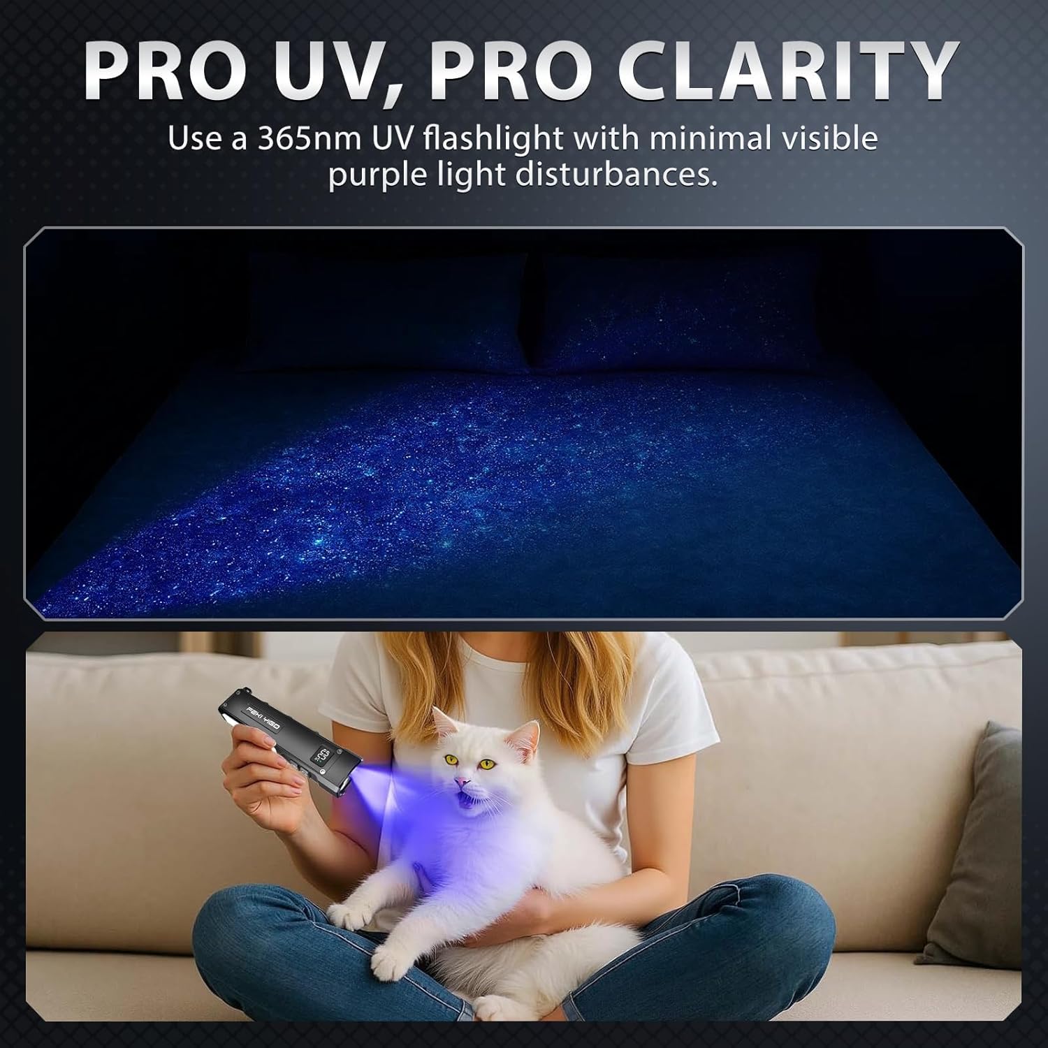 Feki Yigo Flat EDC Flashlight, 1800 Lumens Rechargeable Pocket Flashlight with 365nm UV, RGB & Red Light, Magnetic Work Flashlight, Digital Display, IPX4 Waterproof for Camping, Mechanics,(Orange)